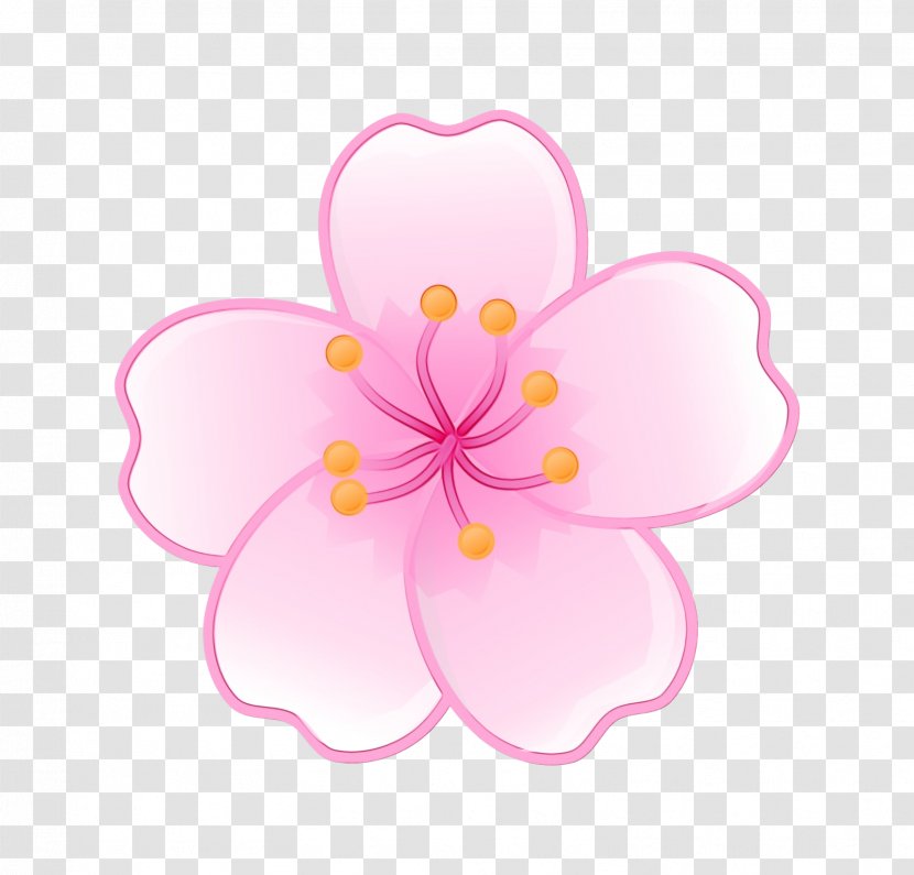 Watercolor Flower Wreath - Cherry Blossom - Plant Peach Transparent PNG