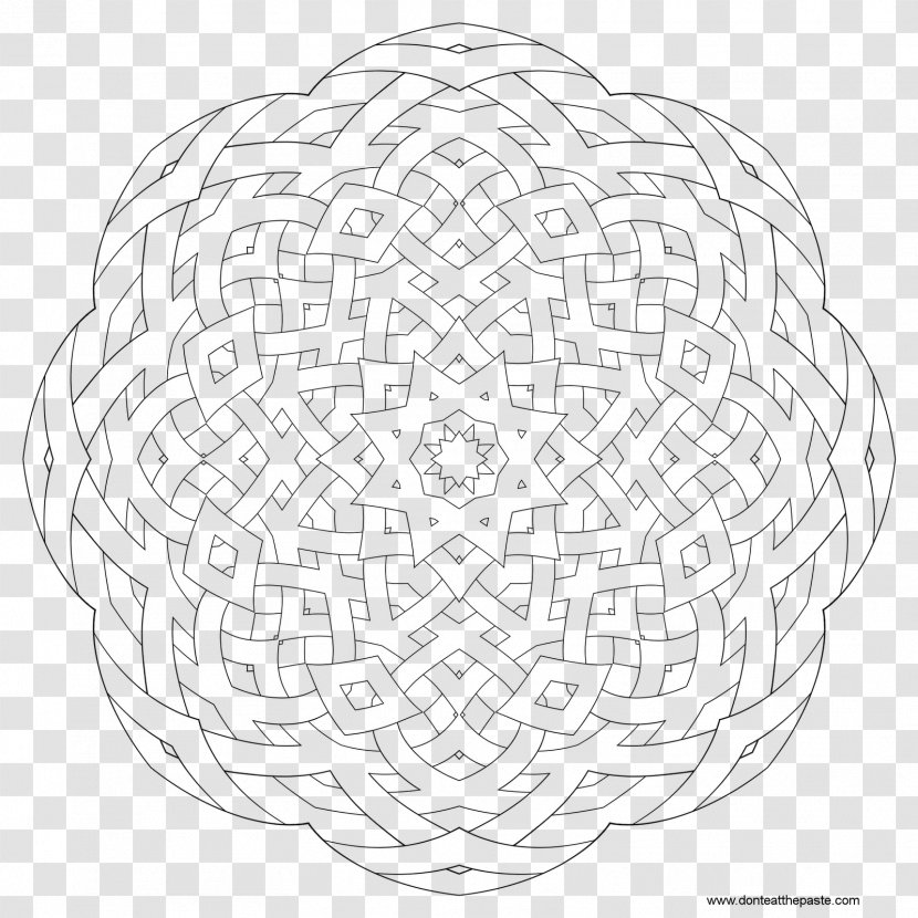 Coloring Book Mandala Adult Black And White Transparent PNG