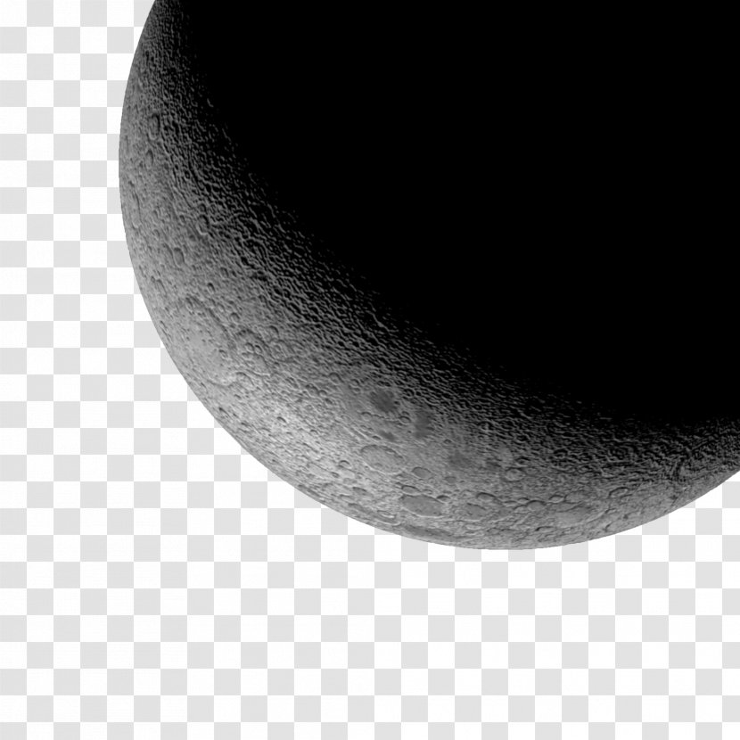 Black And White Moon Atmosphere Crescent - Astronomical Object - Decorative Pattern Transparent PNG