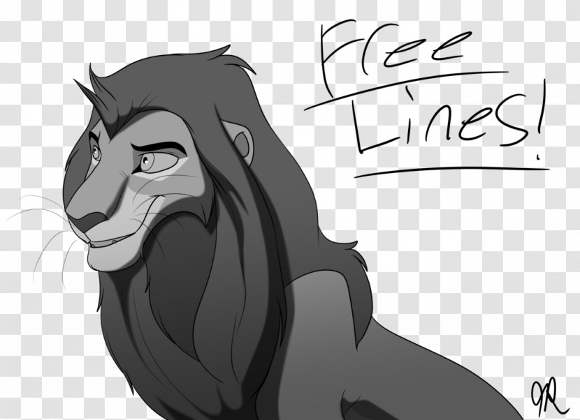 Lion Tiger Whiskers Line Art Drawing - Head - Male Drawings Transparent PNG