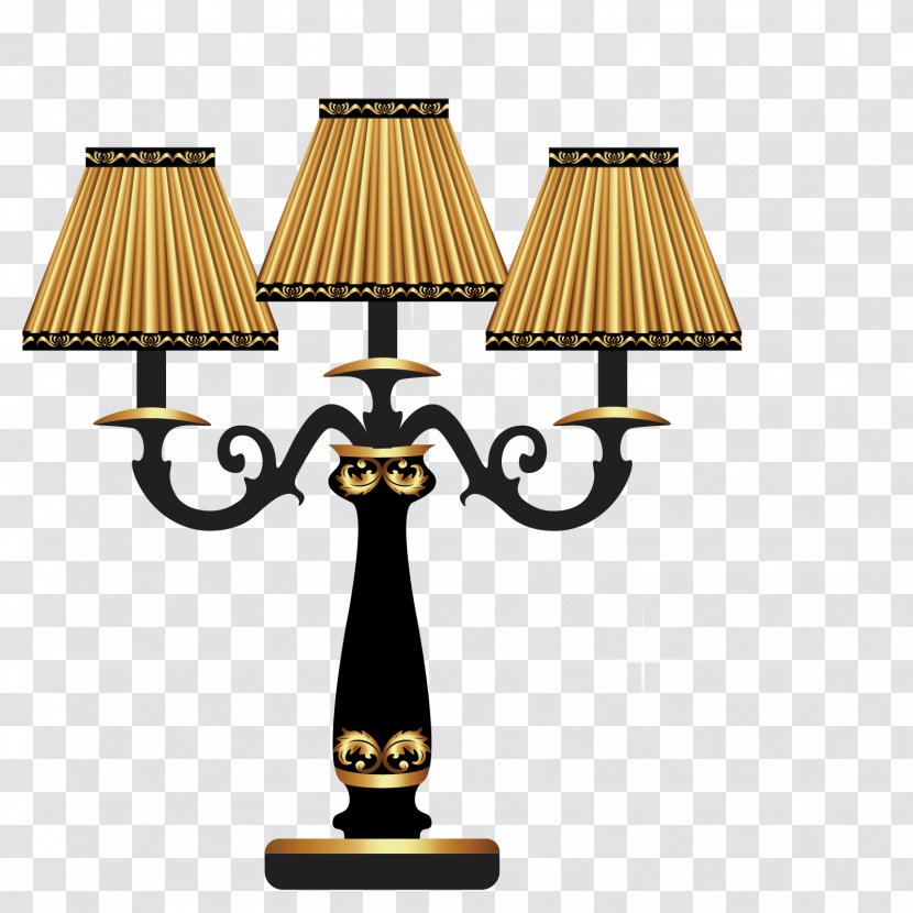 Table Lamp Light Fixture Illustration - Vector Three Transparent PNG