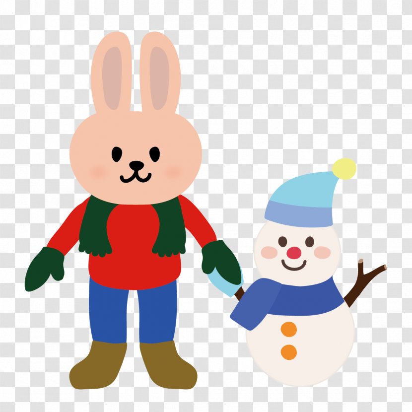 Snowman Rabbit Illustration Winter Clip Art Transparent PNG