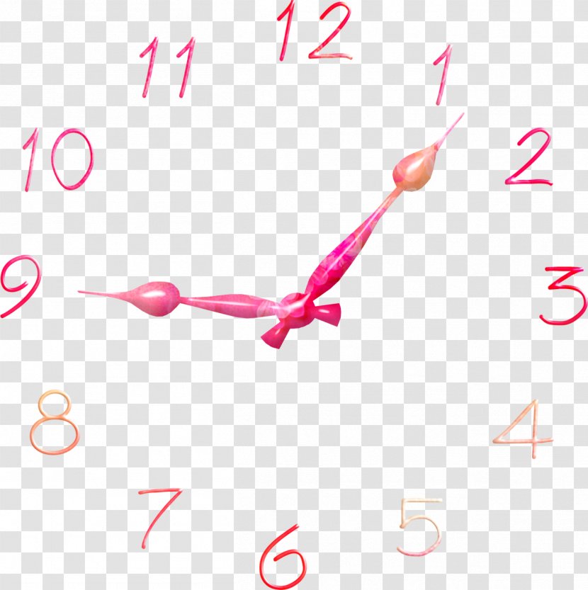 Newgate Clocks Aiguille Digital Clock - Tree - Pink Hands Transparent PNG
