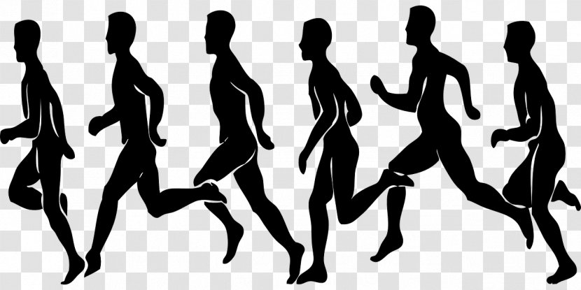 Cross Country Running Marathon Clip Art - Black And White - Sports Personal Transparent PNG