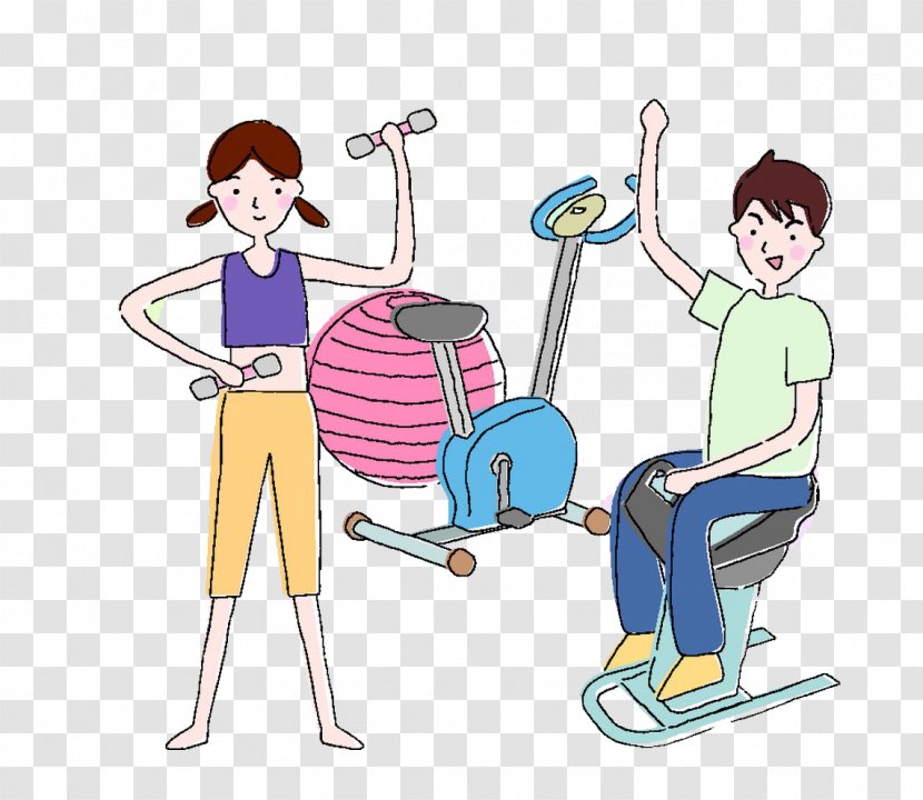 Bodybuilding Physical Exercise Cartoon Illustration - Tree - Men And Women Fitness Transparent PNG