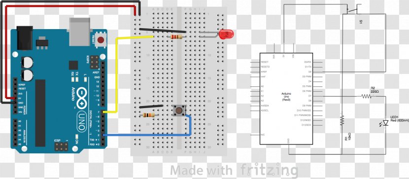 Arduino Uno Sensor Light-emitting Diode Microcontroller - Engineering - Button Pull Up Resistor Transparent PNG