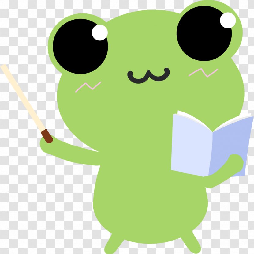 Frog Teacher Cartoon Illustration - Amphibian - Green Transparent PNG