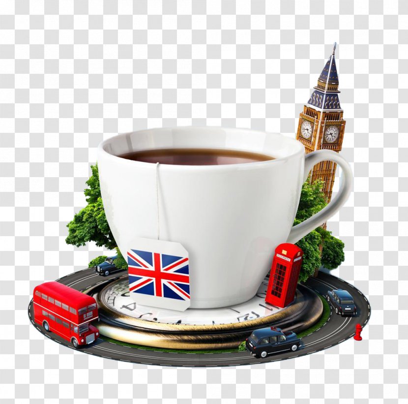 London Green Tea Sandwich Full Breakfast - Culture - Creative Travel Coffee Transparent PNG