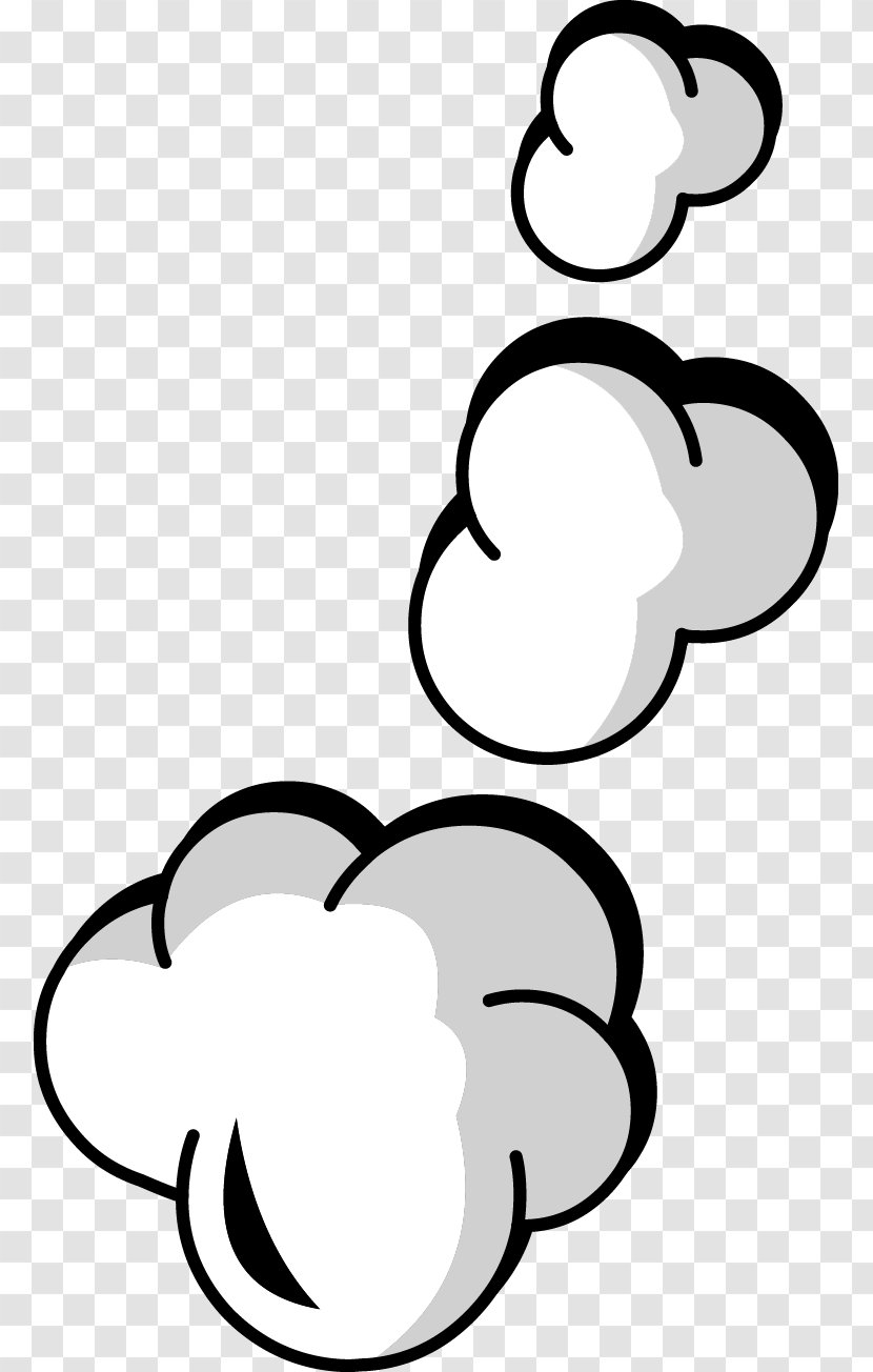 Cartoon Black And White Clip Art - Heart - Cloud Explosion Transparent PNG