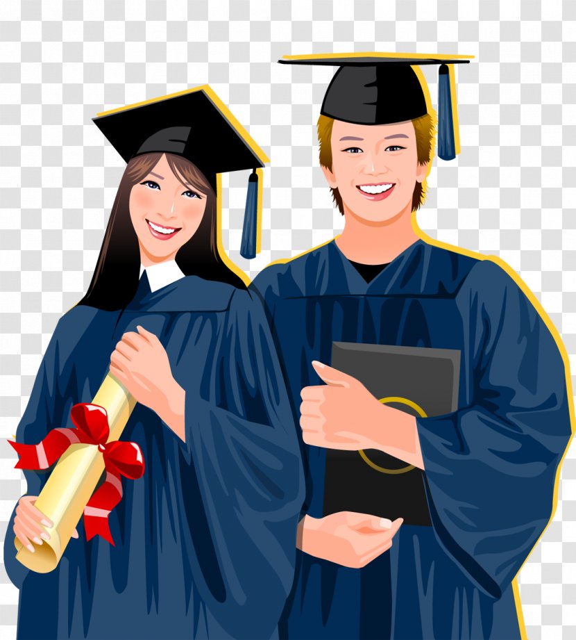 Student Graduation Ceremony Academic Dress Stock Illustration Clip Art - Master S Degree - Hand Drawn Wear Bachelor's Clothing Vector Transparent PNG
