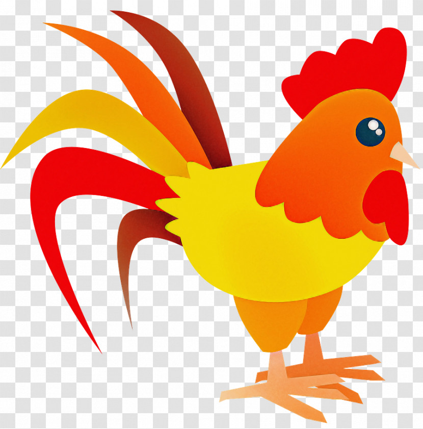 Chicken Rooster Bird Beak Cartoon Transparent PNG
