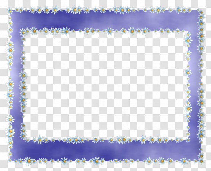 Blue Picture Frames Purple Violet Flower - Border Transparent PNG