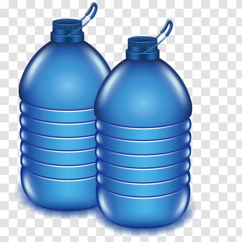 Water Bottle Bottled Stock Photography Clip Art - Plastic - Vector Blue Bucket Transparent PNG