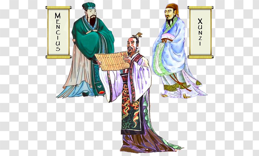 Religion Neo-Confucianism Xunzi Taoism - Costume - Confucius And Mencius Transparent PNG