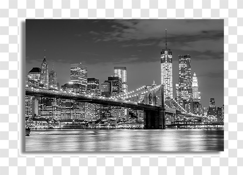 Skyline Brooklyn Bridge Painting Art Mural - Work Of Transparent PNG