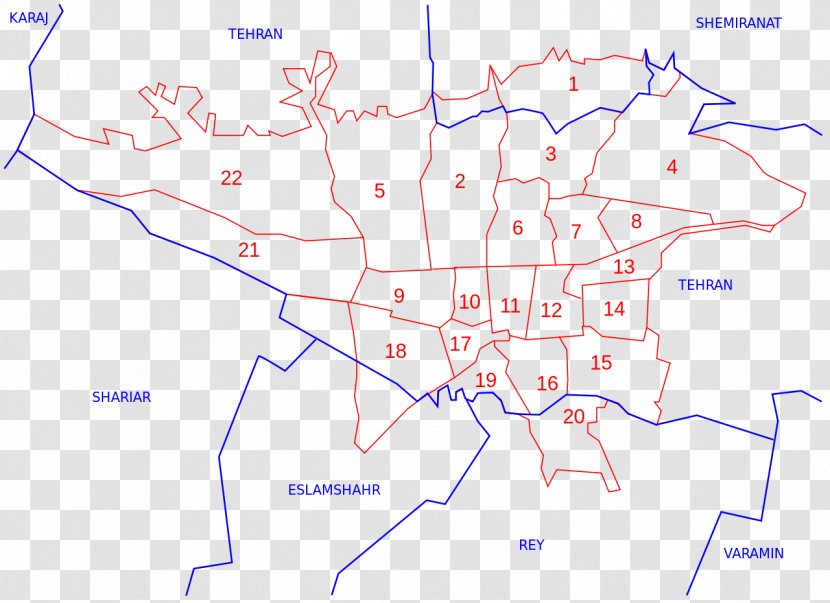 Tehran Map مناطق شهری تهران City Neighbourhood Transparent PNG