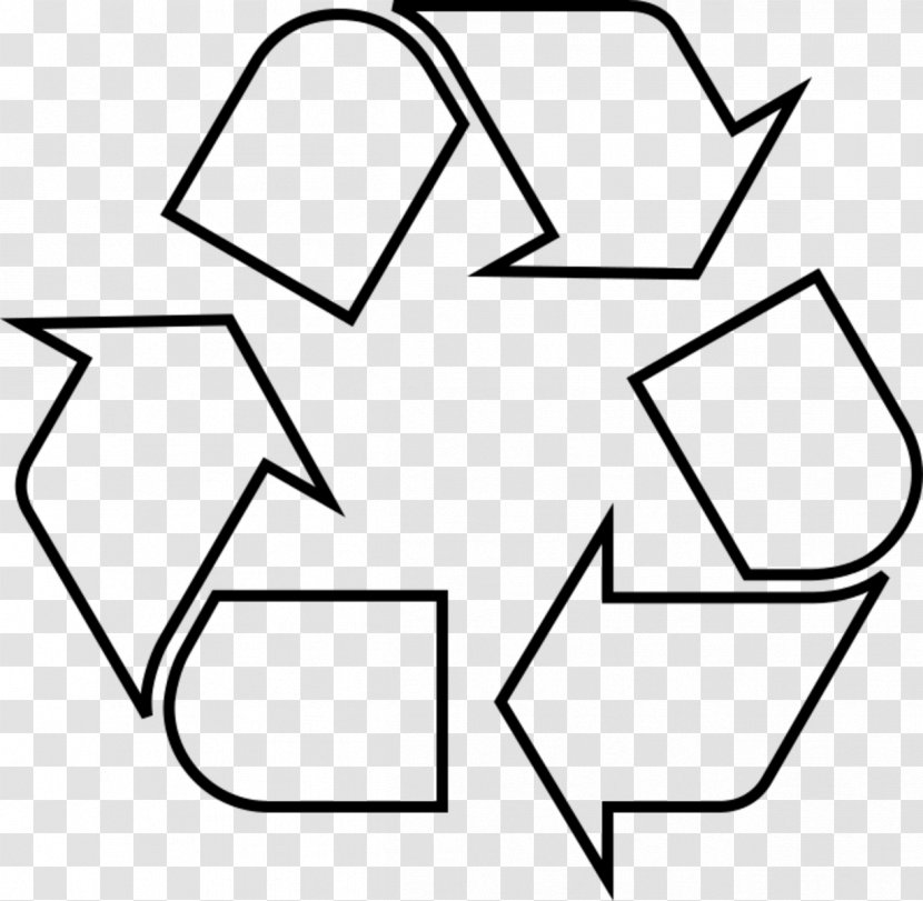 Recycling Symbol Clip Art - Black And White - Recyclable Resources Transparent PNG