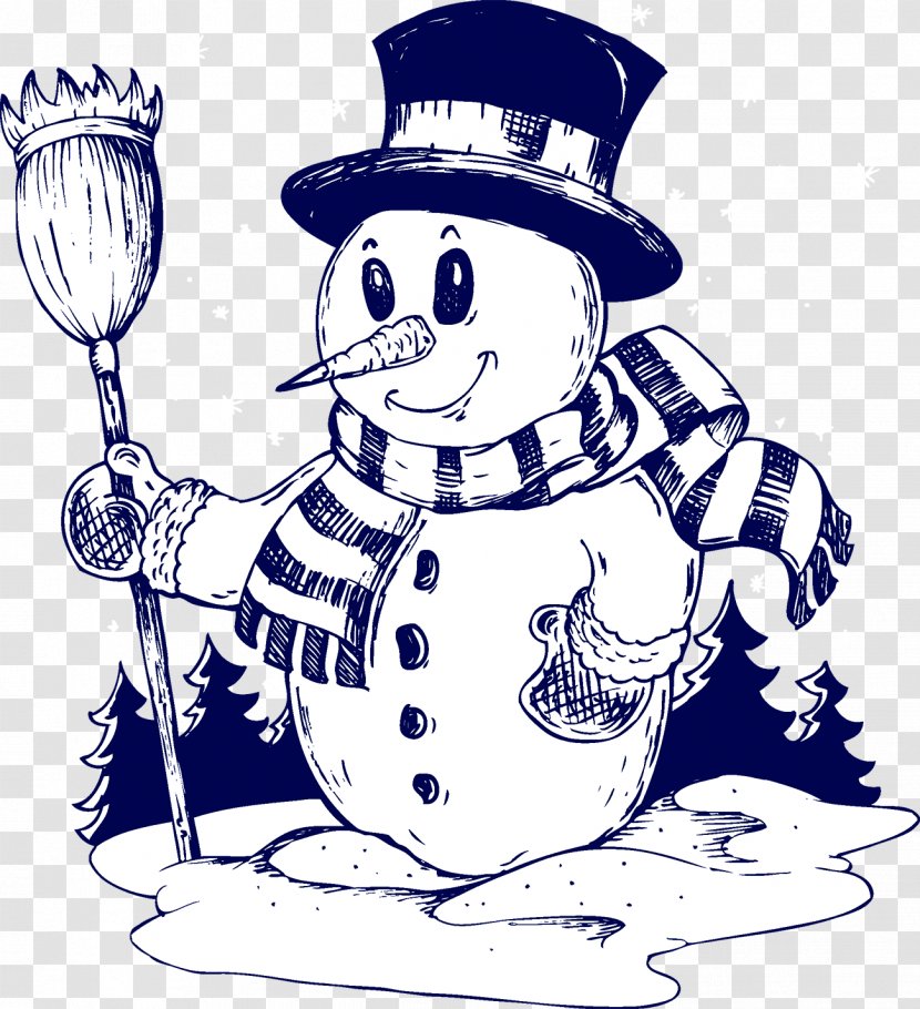 Drawing Snowman Stock Photography Illustration - Royaltyfree Transparent PNG