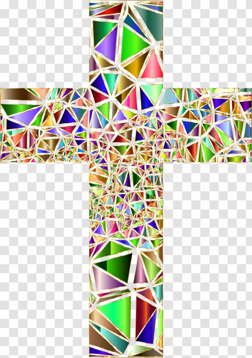 Stained Glass Window Christian Cross Clip Art Transparent PNG