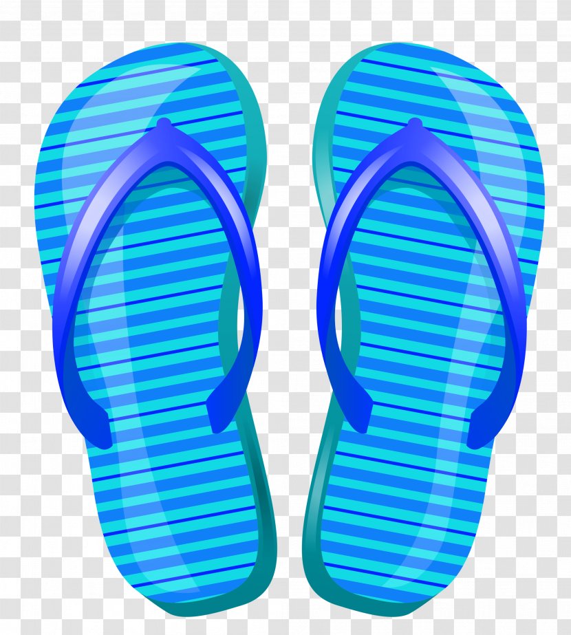 Slipper Flip-flops Clip Art - Azure - Beach Sandals Cliparts Transparent PNG