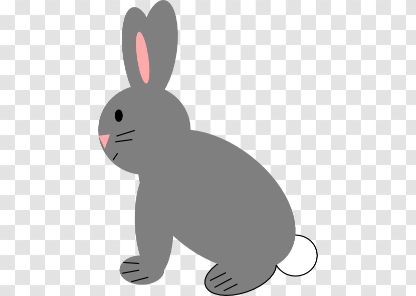Domestic Rabbit Hare White Clip Art - Drawing - Gray Transparent PNG