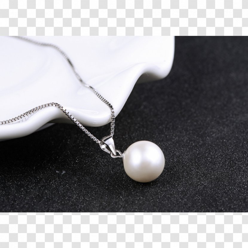 Pearl Earring Charms & Pendants Necklace Silver - Cultured Freshwater Pearls Transparent PNG