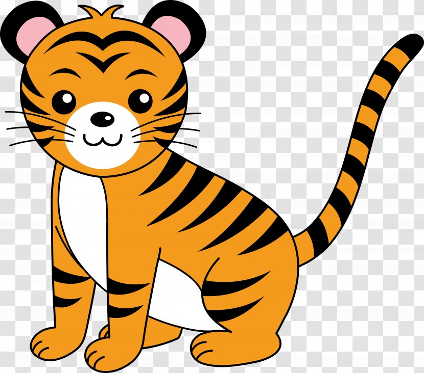 Bengal Tiger Free Content Clip Art - Cat Like Mammal - Baby Animal Cliparts Transparent PNG