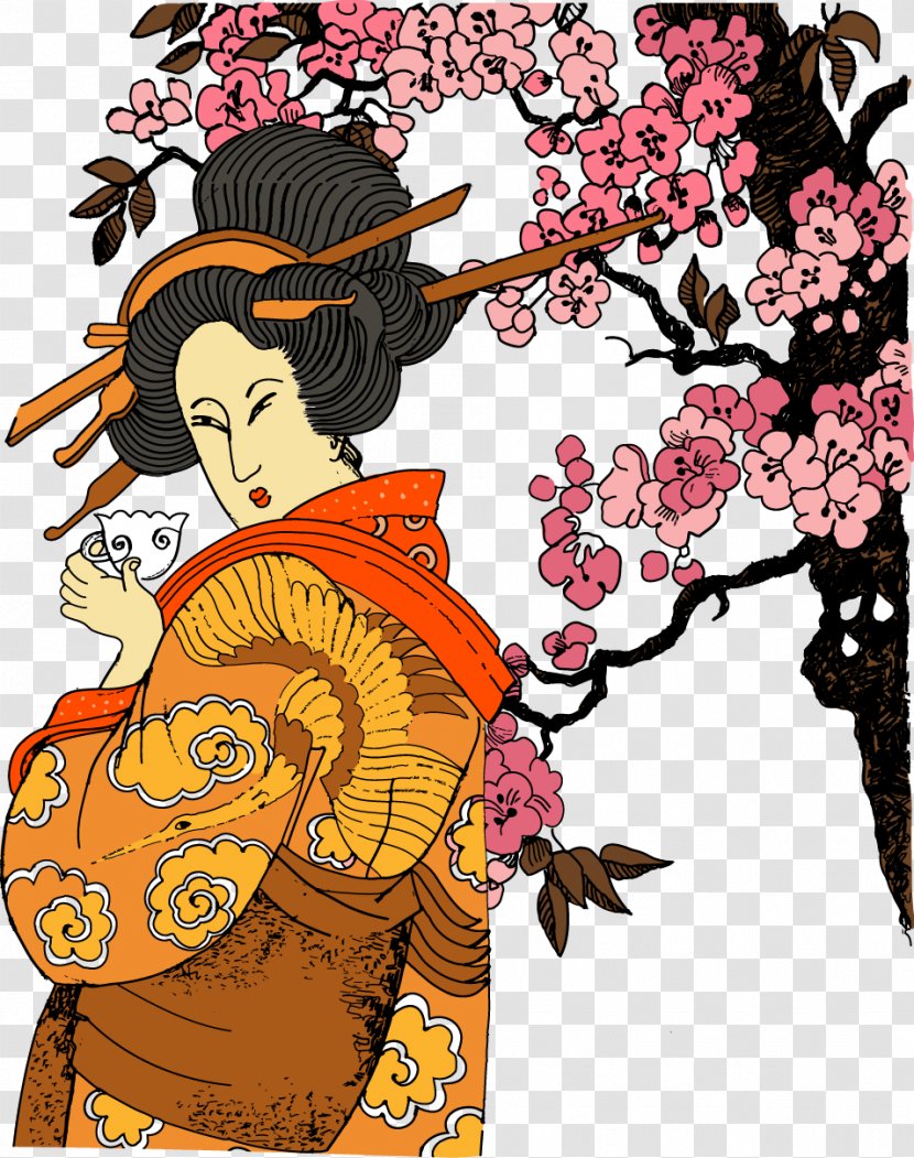 Japan Geisha Jidai Matsuri - Japanese Transparent PNG