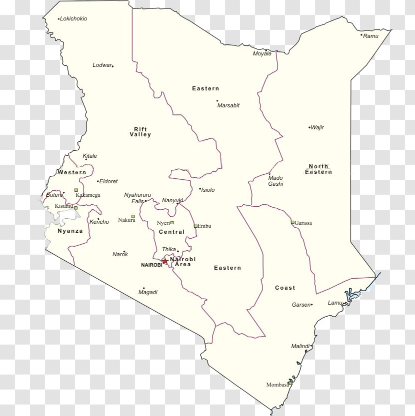 Map Kenya Line Angle - Floor Plan Transparent PNG