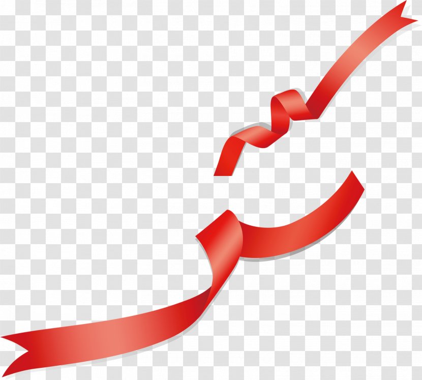 Red Ribbon Textile - Blue Transparent PNG