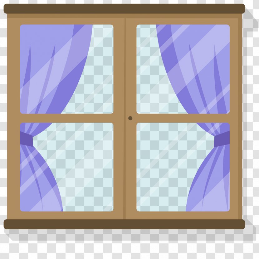 Window Curtain Flat Design - Violet Transparent PNG