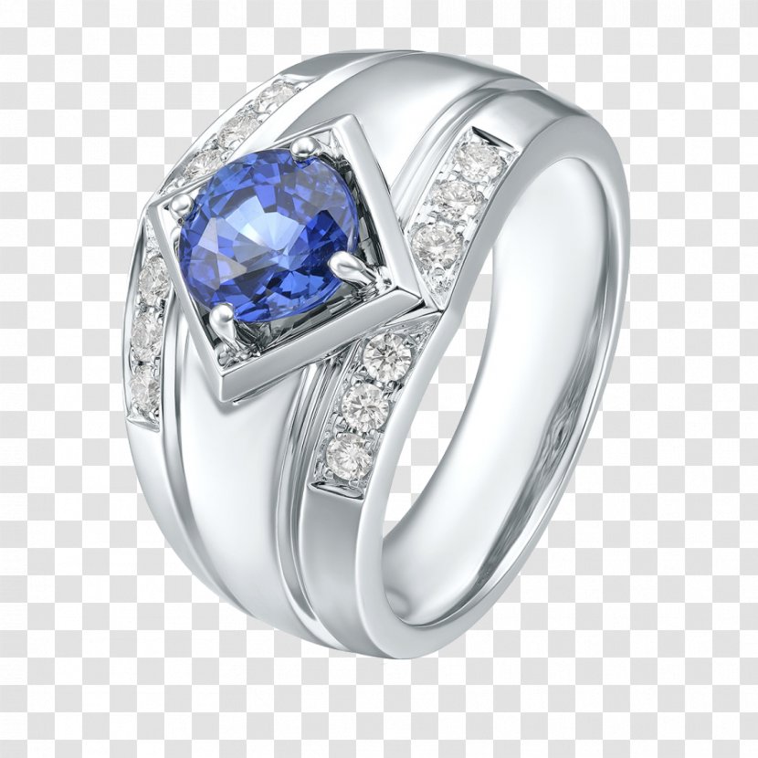 Sapphire Wedding Ring Diamond - Platinum - Rings Transparent PNG