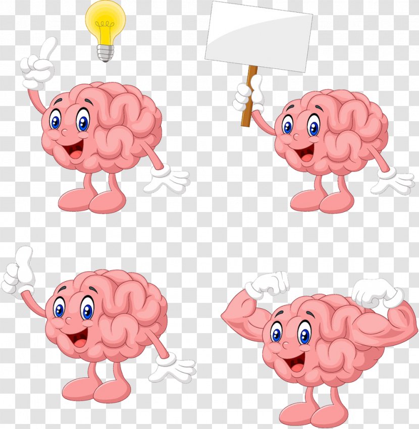 Brain Cerebrum Euclidean Vector Illustration - Watercolor - Cartoon Image Design Transparent PNG