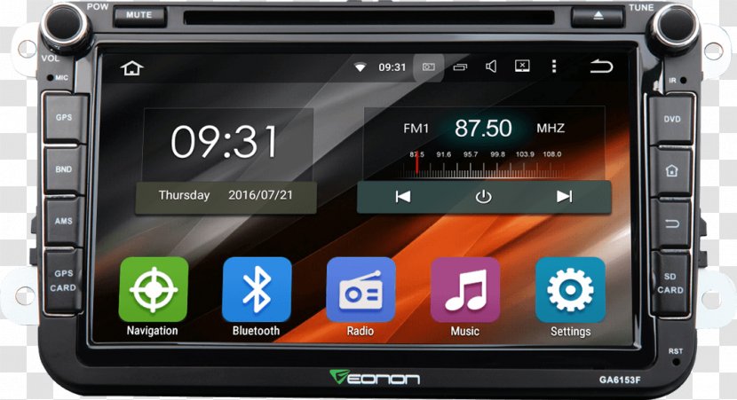 GPS Navigation Systems Car Volkswagen Auto Memory Škoda - Electronic Device Transparent PNG