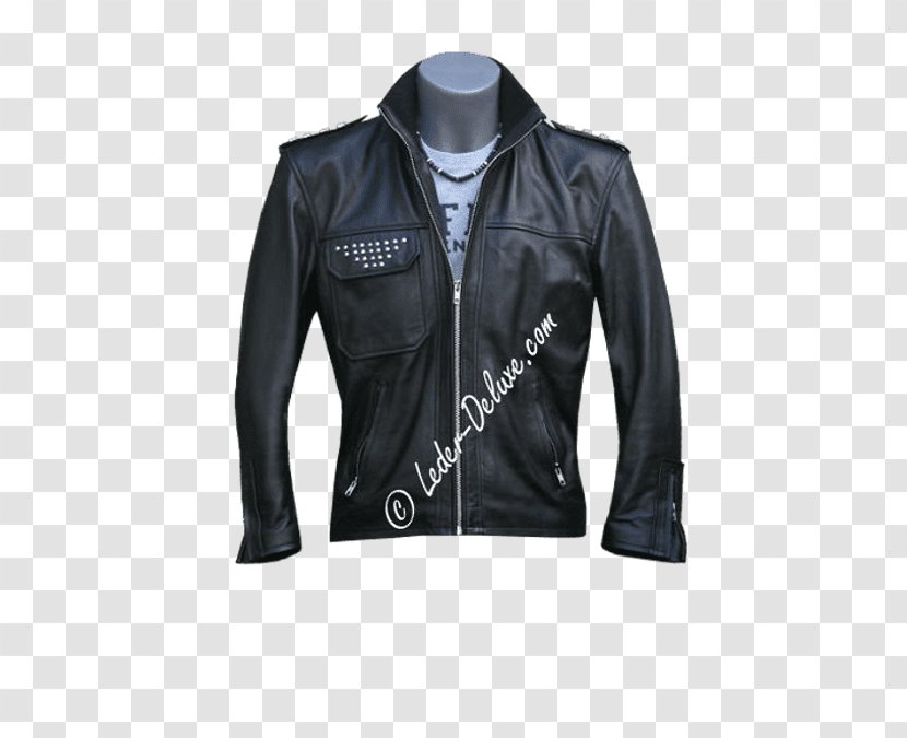 Leather Jacket Motorcycle Sleeve - Black Transparent PNG