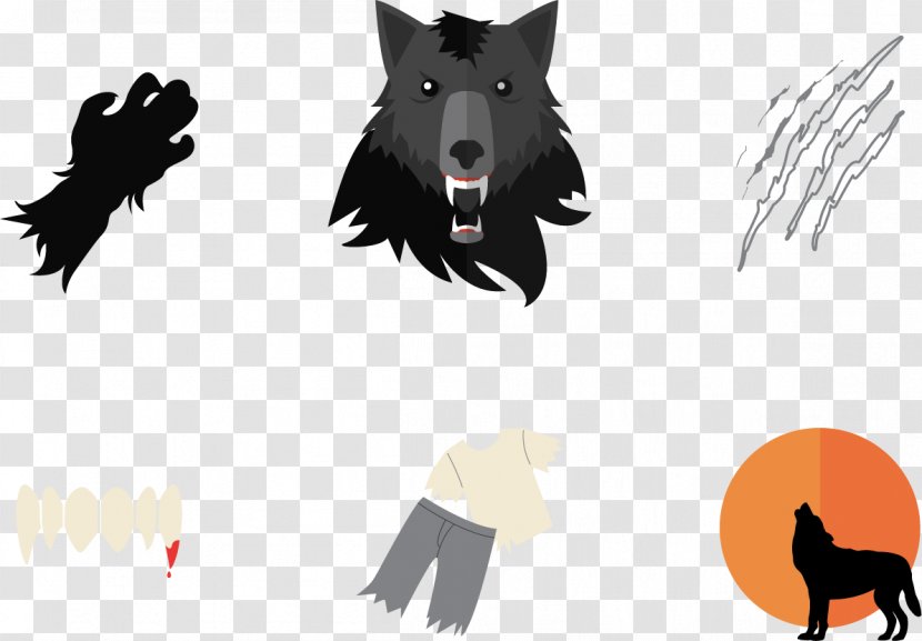 Dog Werewolf Euclidean Vector Illustration - Tail - Creative Transparent PNG
