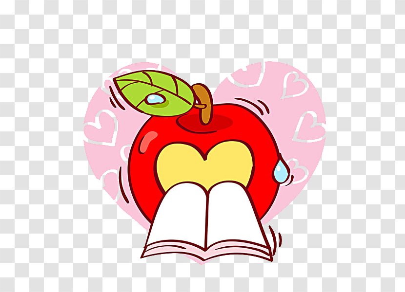 O-ring Heart Stock Illustration - Watercolor - Books And Apple Transparent PNG