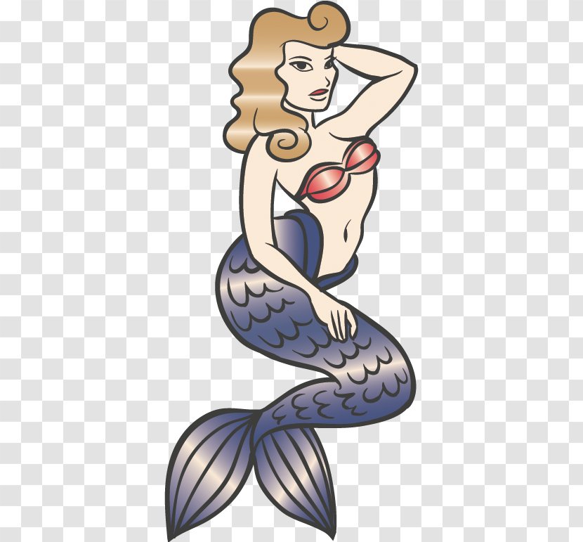 Sticker Old School (tattoo) Mermaid Drawing - Flower Transparent PNG