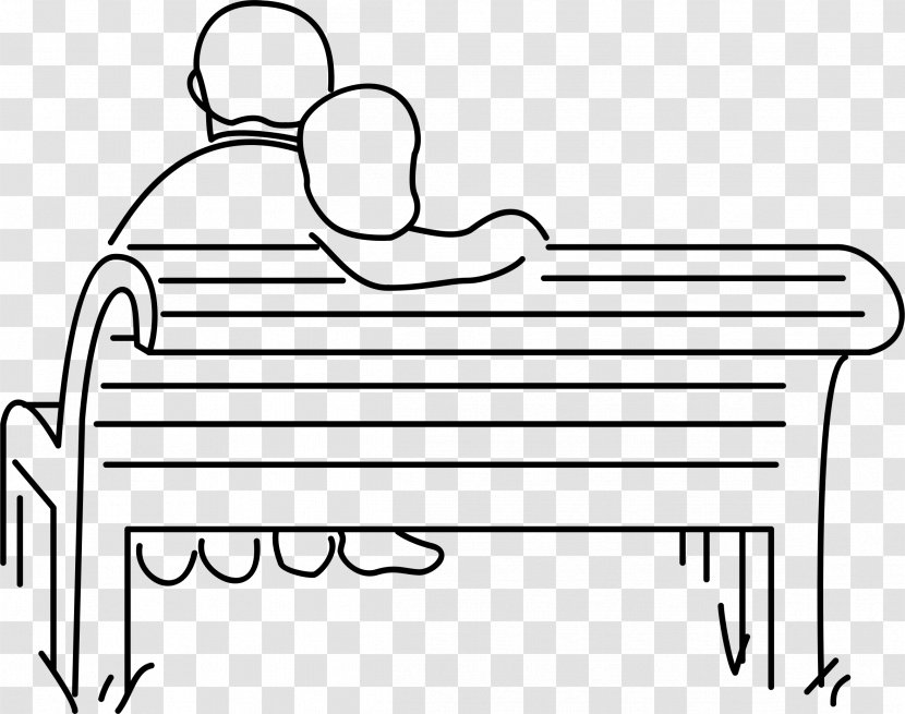 Lovers On A Bench Clip Art - Silhouette Transparent PNG