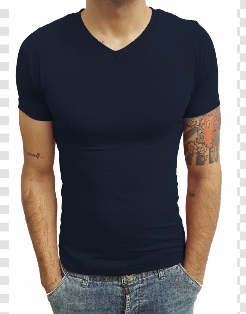 T-shirt Blouse Blue Collar - White Transparent PNG