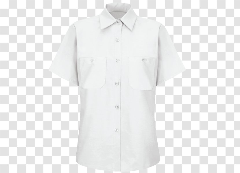 Blouse Tops Collar Sleeve Button - White - Work Uniforms Transparent PNG