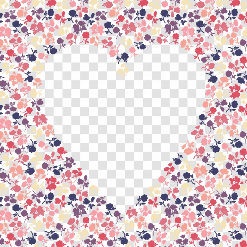 Blue Red Heart-shaped Decorative Background - Point Transparent PNG