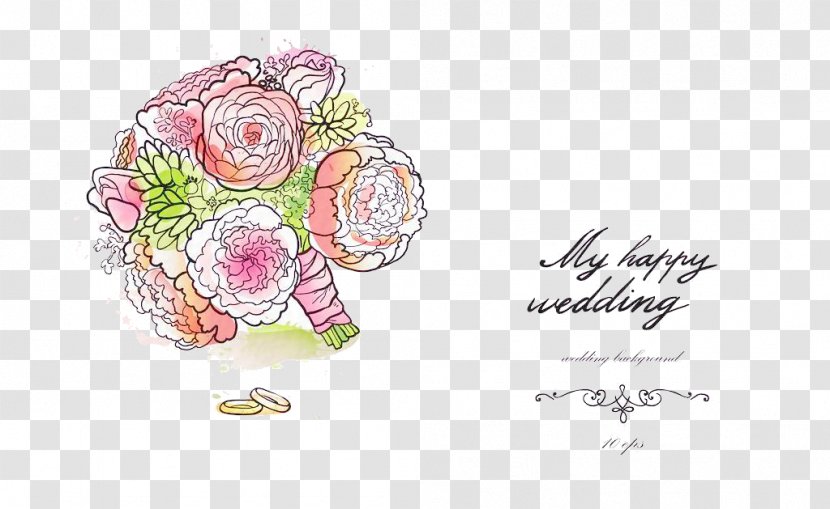 Wedding Flower Bride - Pattern - Greeting Card Design Vector Transparent PNG