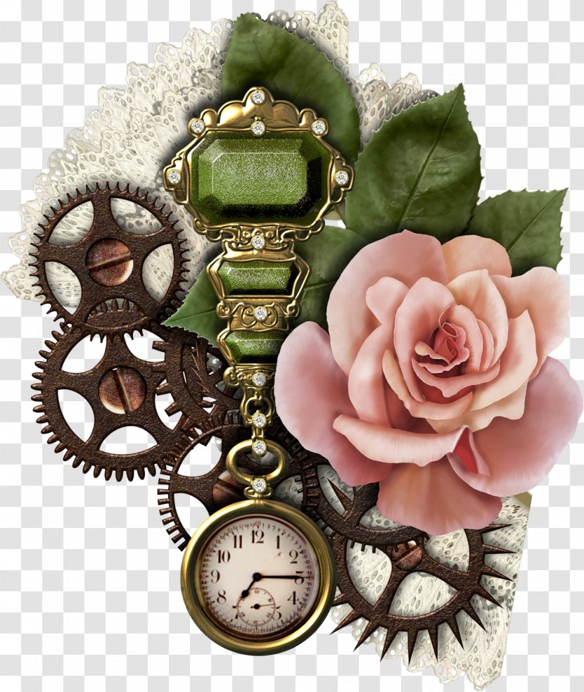 Paper Scrapbooking Craft Page Layout - Steampunk Gear Transparent PNG