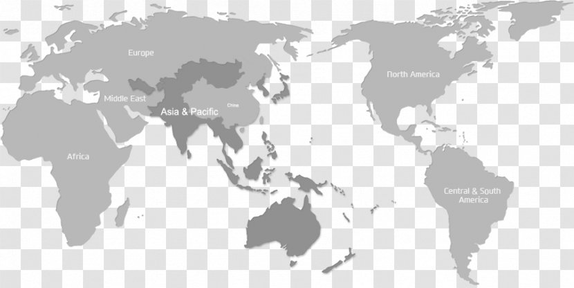 World Map Robinson Projection Globe - Silhouette - Southeast Asia Transparent PNG