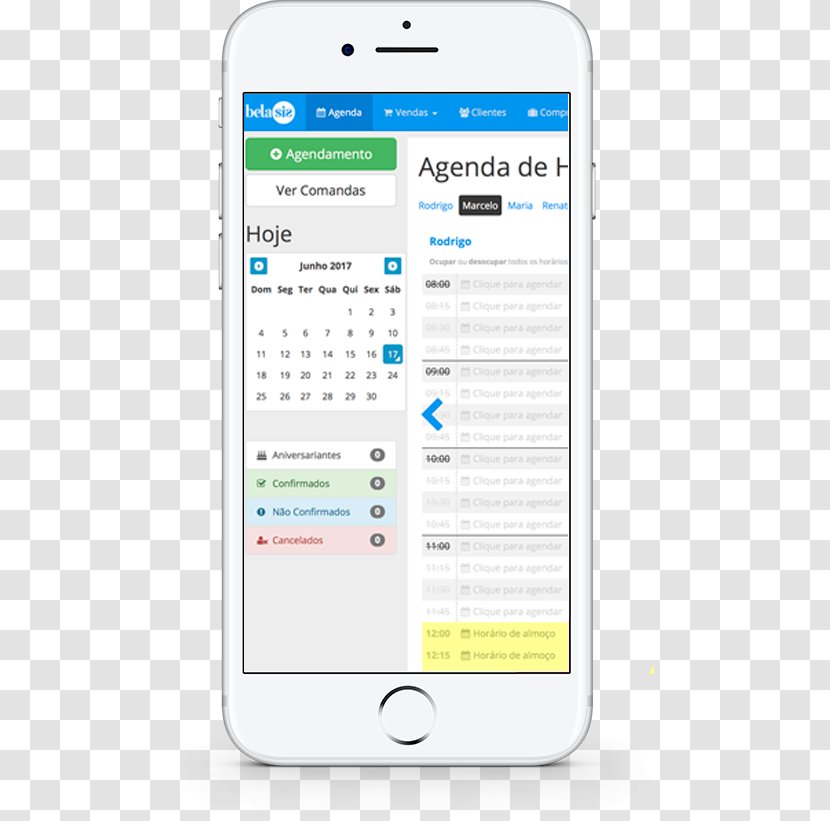 Feature Phone Smartphone Online Calendar Diary Belasis - Beauty Parlour - Programa Para Salão De Beleza E Barbearia OnlineSalao Transparent PNG