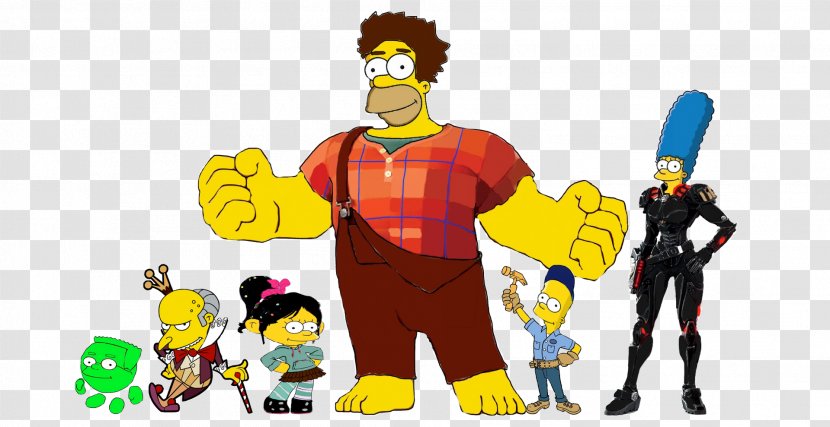 Homer Simpson Bart Lisa Marge Fix-It Felix - Superhero Transparent PNG