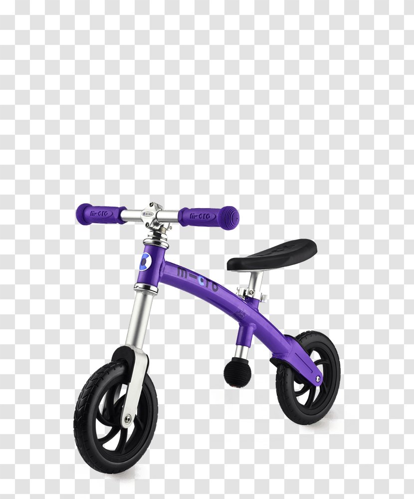 Balance Bicycle Kick Scooter MICRO G-Bike + Light Alu Wheels - Purple Transparent PNG