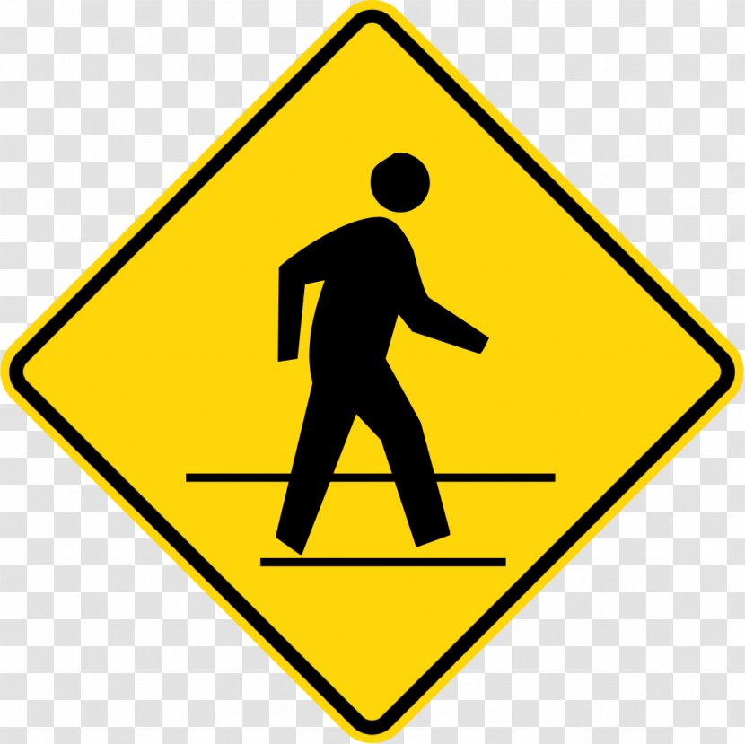 Traffic Sign Pedestrian Crossing Warning - Level - 10% Transparent PNG