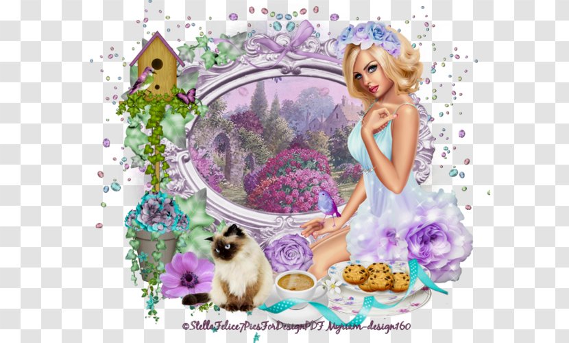 Flower Character Photomontage - Purple Transparent PNG